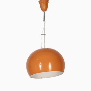 Vintage Italian Ceiling Light in Orange Metal, 1970s