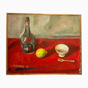 Raymond Legrand, Nature Morte au Citron, Huile sur Toile
