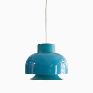 Blaue Skandinavische Hängelampe, 1970er