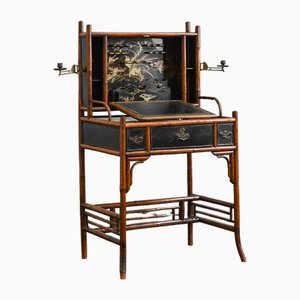 Late 19th Century Bonheur Du Jour in Bamboo and Lacquer in the style of the House Perret & Vibert, France, 1890s