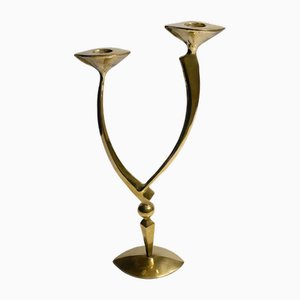 Mid-Century Brass Surrealist Candleholder in the style of Schiaparelli, 1950s