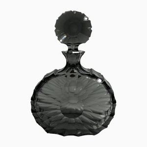 Mid-Century Brutalist Grey Smoked Crystal Glass Decanter, 1960s