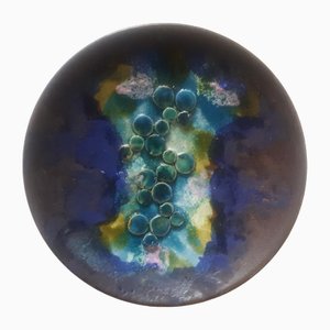 Space Age Blue Ceramic Wall Plate from Ruscha, 1970s