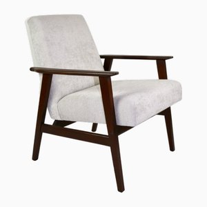 Vintage Light Grey Fox Easy Chair, 1970s