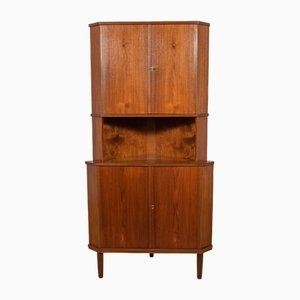 Mobile ad angolo Mid-Century in teak, Danimarca, anni '60