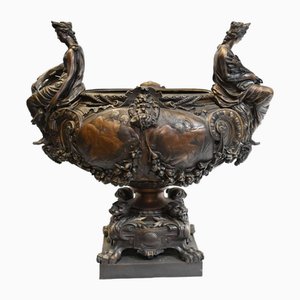 French Monumental Bronze Bowl Centerpiece from Lerolle Freres