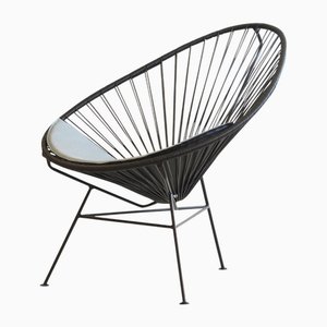Schwarzer Acapulco Stuhl mit Frosty Grey Kissen von OK Design