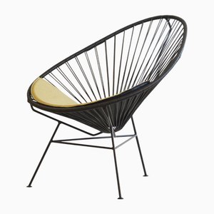 Black Acapulco Chair with Smokey Yellow Cushion by OK Design