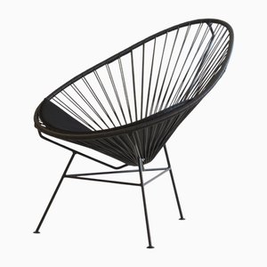 Schwarzer Acapulco Stuhl mit schwarzem Kissen von OK Design