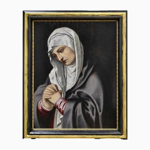 Nachfolger von Tizian Vecellio, Mater Dolorosa, 17. Jh., Öl auf Holz