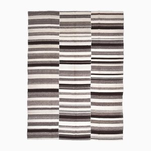 Tappeto Kilim Mid-Century moderno marrone e beige, 1960