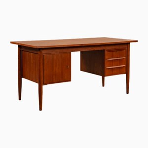 Scrivania grande in teak di Gunnar Nielsen per Tibergaard, Danimarca, anni '60