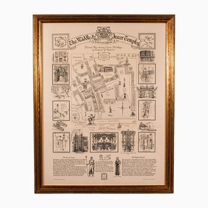 Englische Vintage Barristers Karte von London, 1970er