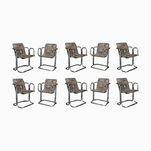 Mid-Century Chrome Chairs with Double Frames, 1960, Set of 10