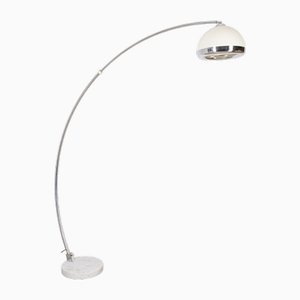 Vintage Italian Arc Lamp in Marble and Metal, 1970s