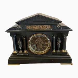 Orologio da camino vittoriano in marmo, metà XIX secolo