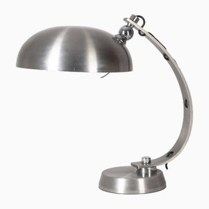 Lampada da tavolo vintage ministeriale in metallo cromato, Italia