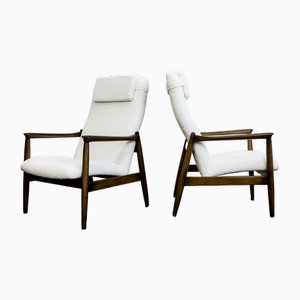 Set of High Back GFM 64 Armchairs by Edmund Homa, Poland, 1960s