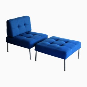 Poltrona vintage e poggiapiedi di Poul Cadovius per France & Søn / France & Daverkosen, anni '70, set di 2