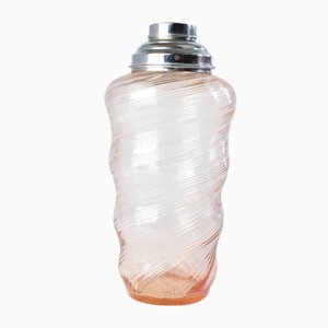 Art Deco Shaker aus Glas und Stahl