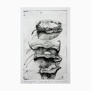 Zdzislaw Wiatr, Núcleos de manzana, Aguafuerte en papel, 2015