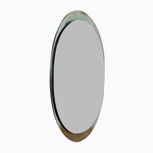 Oval Mirror in Double Color Green and White, 1970s