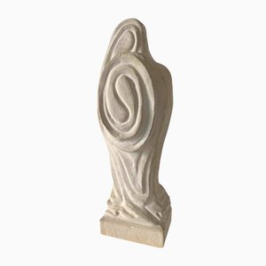 French Artist, Carved Fluid Form Sculpture, 1970s, Stone