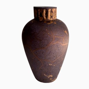 Hand Painted Gold Fire Vase by Helmut Drexler for Rosenthal, Germany, 1989