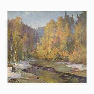 Stanisław Tkacz, Landscape, Oil on Canvas