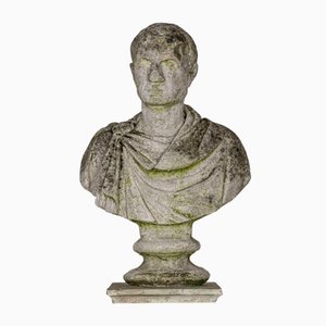 Bust of Julius Caesar, Early 20th Century, Cast Stone