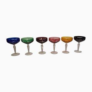 Vintage German Champagne Glasses in Hand-Cut Lead Crystal, 1970s, Set of 6