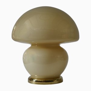 Lampe de Bureau en Verre Crème Soufflé et Laiton de Murano dans le style Vistosi, 1970s