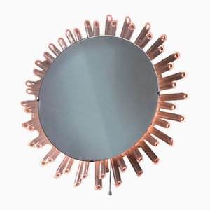Pink Sun Mirror Lamp, 1970s