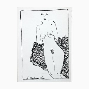 Agnieszka Zakrzewska, Nude, Ink on Paper Drawing