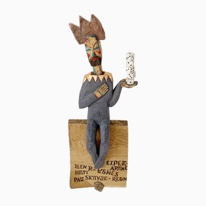 Krzysztof Zieliński, A Player, Wood Sculpture, 2022