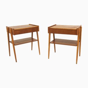 Scandinavian Teak Bedside Tables from Carlström, Sweden, 1960s, Set of 2