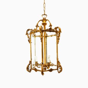 Bronze Lantern with Transparent Glass