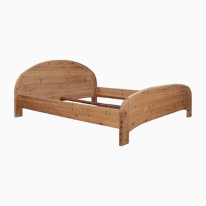 Letto matrimoniale postmoderno in legno di conifere, Scandinavia, anni '80