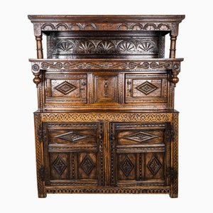 Charles II Oak Court Cupboard, 1684, Set of 3
