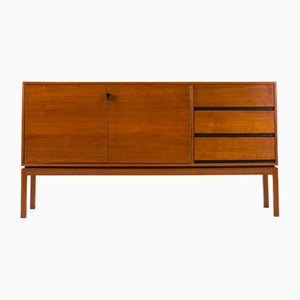 Enfilade Vintage en Teck et Noir, 1970s