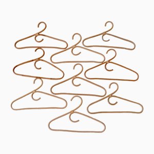 Vintage Bohemian and Tropical Rattan Hangers, Set of 10