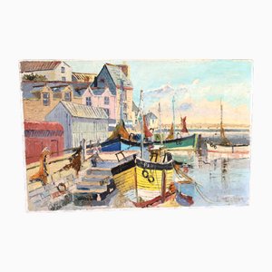 French Riviera, 1960s, Oil Painting