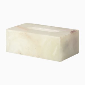 Rechteckige Taschentuchbox aus grünem Onyx von Royal Bee Design