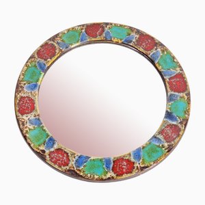 Mid-Century Ceramic Mirror with Pottery Frame, 1960s