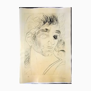 Salvador Dali, The Flagrant City, Original Color Drypoint Etching, 1973