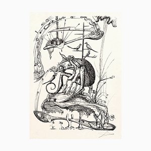 Salvador Dali, L'Inquisition di Les Songes Drôlatiques de Pantagruel, Litografia grande originale, 1973