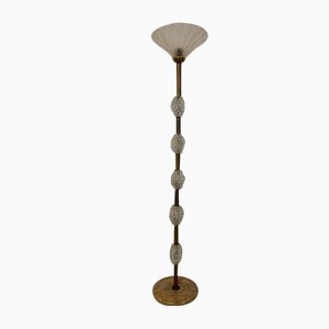 Floor Lamp in Rostrato Glass attributed to Barovier & Toso, 1940s