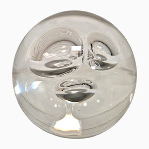 Barbini Murano Klarglas Briefbeschwerer mit Kontrollierte Blase von Alfredo Barbini, 1970er