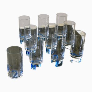 Gläser aus Bearbeitetem & Farbigem Glas, 1970er, 10 . Set