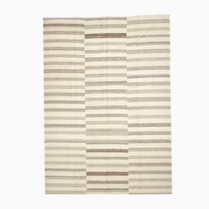 Mid-Century Light Brown & Beige Large Kilim Rug, 1960s